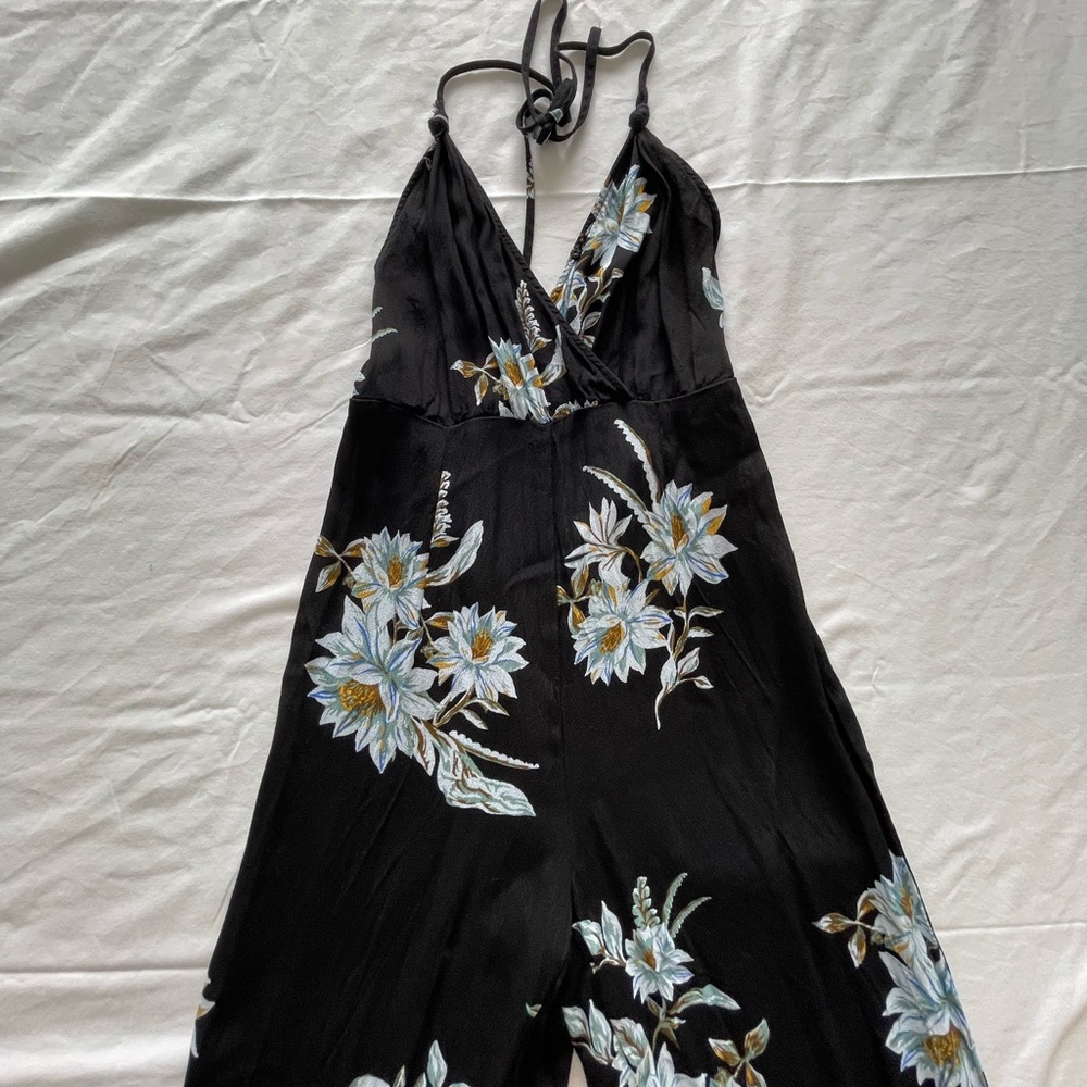 Summer flower black jumpsuit - Size S